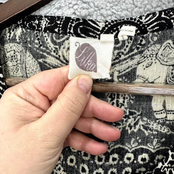 Anthropologie Lilka Jumpsuit Womens Small Black Jaipur‎ Elephant Sleeveless Boho - Picture 3 of 6